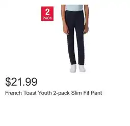 Costco French Toast Youth 2-pack Slim Fit Pant offer