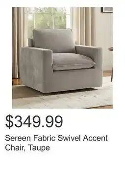 Costco Sereen Fabric Swivel Accent Chair, Taupe offer