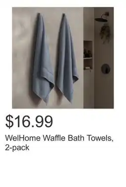 Costco WelHome Waffle Bath Towels, 2-pack offer