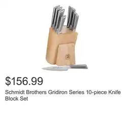 Costco Schmidt Brothers Gridiron Series 10-piece Knife Block Set offer