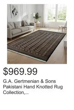 Costco G.A. Gertmenian & Sons Pakistani Hand Knotted Rug Collection, Classic Bukhara Kuba Black offer