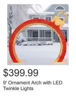 Costco 9' Ornament Arch with LED Twinkle Lights offer