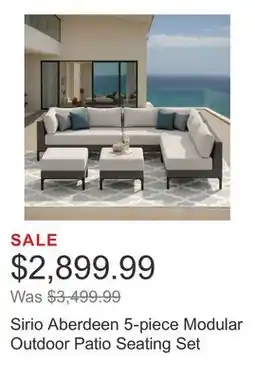 Costco Sirio Aberdeen 5-piece Modular Outdoor Patio Seating Set offer