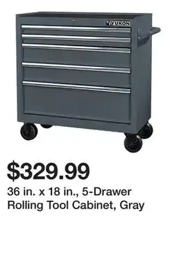 Harbor Freight Tools 36 in. x 18 in., 5-Drawer Rolling Tool Cabinet, Gray offer