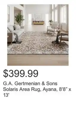 Costco G.A. Gertmenian & Sons Solaris Area Rug, Ayana, 8'8 x 13' offer
