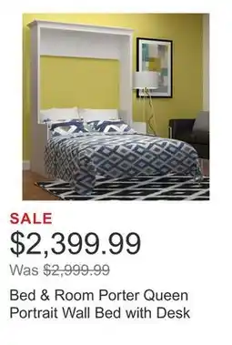 Costco Bed & Room Porter Queen Portrait Wall Bed with Desk offer