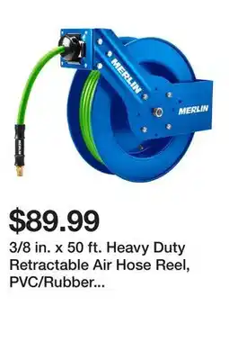 Harbor Freight Tools 3/8 in. x 50 ft. Heavy Duty Retractable Air Hose Reel, PVC/Rubber Hybrid Hose, 1/4 in. NPT Fittings offer