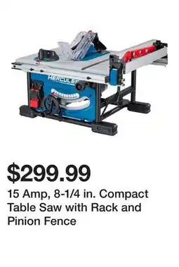 Harbor Freight Tools 15 Amp, 8-1/4 in. Compact Table Saw with Rack and Pinion Fence offer