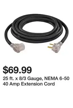 Harbor Freight Tools 25 ft. x 8/3 Gauge, NEMA 6-50 40 Amp Extension Cord offer