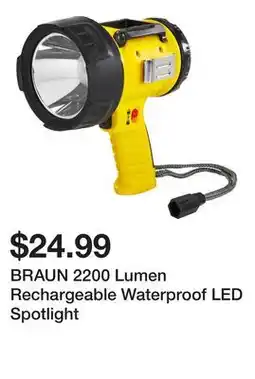 Harbor Freight Tools BRAUN 2200 Lumen Rechargeable Waterproof LED Spotlight offer