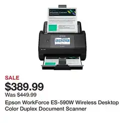 Office Depot Epson WorkForce ES-590W Wireless Desktop Color Duplex Document Scanner offer