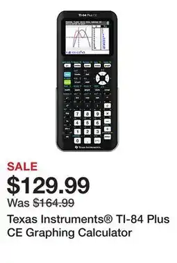 Office Depot Texas Instruments TI-84 Plus CE Graphing Calculator offer
