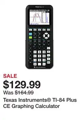 Office Depot Texas Instruments TI-84 Plus CE Graphing Calculator offer