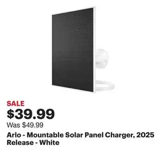 Best Buy Arlo - Mountable Solar Panel Charger, 2025 Release - White offer