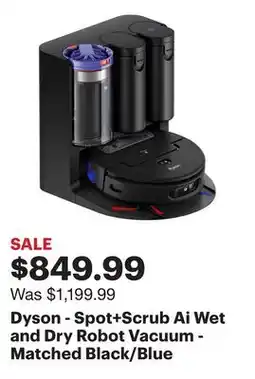 Best Buy Dyson - Spot+Scrub Ai Wet and Dry Robot Vacuum - Matched Black/Blue offer
