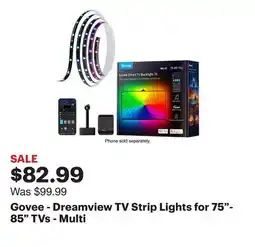 Best Buy Govee - Dreamview TV Strip Lights for 75- 85 TVs - Multi offer