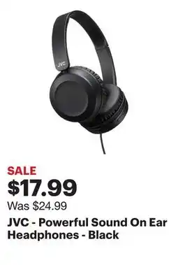 Best Buy JVC - Powerful Sound On Ear Headphones - Black offer
