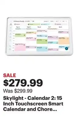 Best Buy Skylight - Calendar 2: 15 Inch Touchscreen Smart Calendar and Chore Chart - White offer