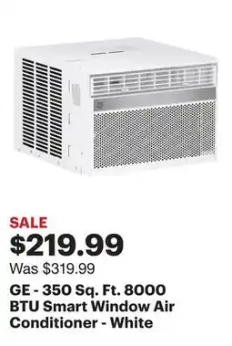 Best Buy GE - 350 Sq. Ft. 8000 BTU Smart Window Air Conditioner - White offer