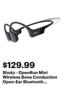 Best Buy Shokz - OpenRun Mini Wireless Bone Conduction Open-Ear Bluetooth Endurance Headphones - Black offer