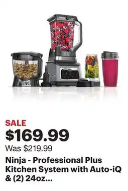 Best Buy Ninja - Professional Plus Kitchen System with Auto-iQ & (2) 24oz Single-Serve Cups - Stainless Steel offer