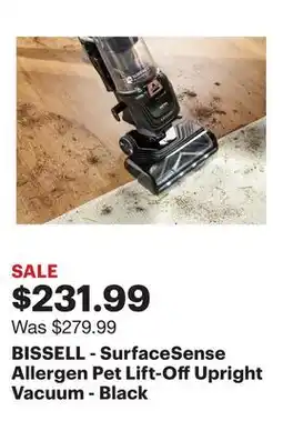 Best Buy BISSELL - SurfaceSense Allergen Pet Lift-Off Upright Vacuum - Black offer
