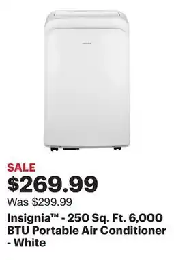 Best Buy Insignia - 250 Sq. Ft. 6,000 BTU Portable Air Conditioner - White offer