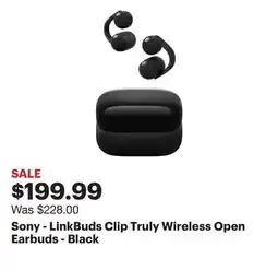 Best Buy Sony - LinkBuds Clip Truly Wireless Open Earbuds - Black offer