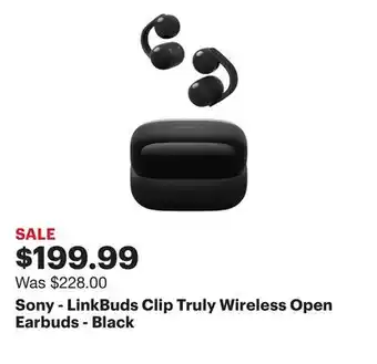 Best Buy Sony - LinkBuds Clip Truly Wireless Open Earbuds - Black offer