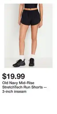 Old Navy Old Navy Mid-Rise StretchTech Run Shorts -- 3-inch inseam offer