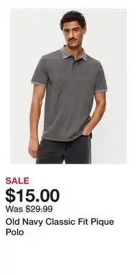 Old Navy Old Navy Classic Fit Pique Polo offer