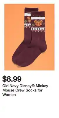 Old Navy Old Navy Disney Mickey Mouse Crew Socks for Women offer