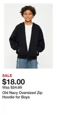 Old Navy Old Navy Oversized Zip Hoodie for Boys offer