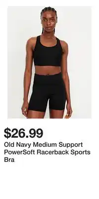 Old Navy Old Navy Medium Support PowerSoft Racerback Sports Bra offer