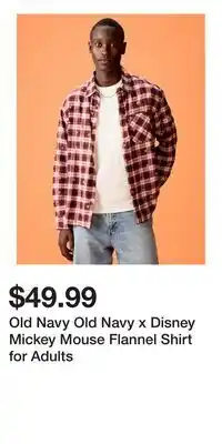 Old Navy Old Navy Old Navy x Disney Mickey Mouse Flannel Shirt for Adults offer
