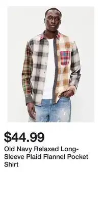 Old Navy Old Navy Relaxed Long-Sleeve Plaid Flannel Pocket Shirt offer