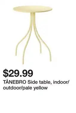 Ikea TÅNEBRO Side table, indoor/outdoor/pale yellow offer