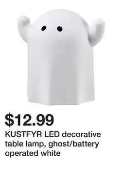 Ikea KUSTFYR LED decorative table lamp, ghost/battery operated white offer