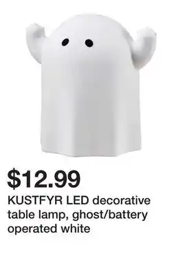 Ikea KUSTFYR LED decorative table lamp, ghost/battery operated white offer
