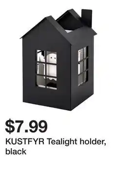 Ikea KUSTFYR Tealight holder, black offer