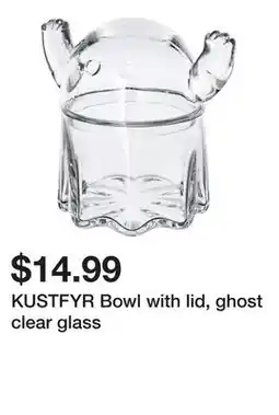 Ikea KUSTFYR Bowl with lid, ghost clear glass offer
