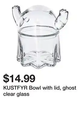 Ikea KUSTFYR Bowl with lid, ghost clear glass offer