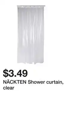 Ikea NÄCKTEN Shower curtain, clear offer