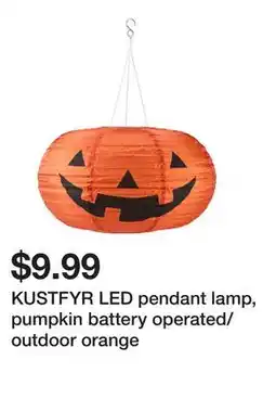 Ikea KUSTFYR LED pendant lamp, pumpkin battery operated/outdoor orange offer