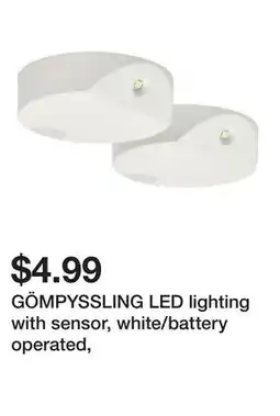 Ikea GÖMPYSSLING LED lighting with sensor, white/battery operated offer