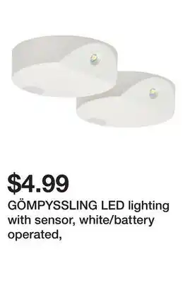 Ikea GÖMPYSSLING LED lighting with sensor, white/battery operated offer