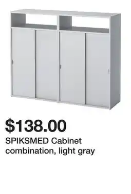 Ikea SPIKSMED Cabinet combination, light gray offer