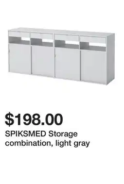Ikea SPIKSMED Storage combination, light gray offer