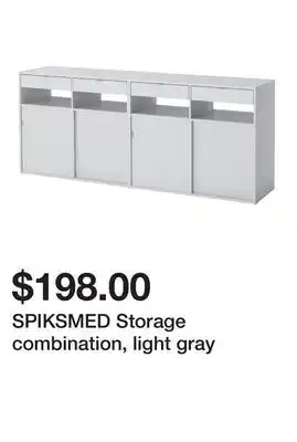 Ikea SPIKSMED Storage combination, light gray offer