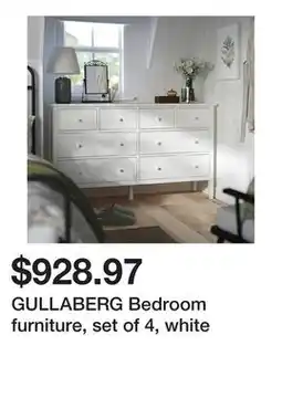 Ikea GULLABERG Bedroom furniture, set of 4, white offer